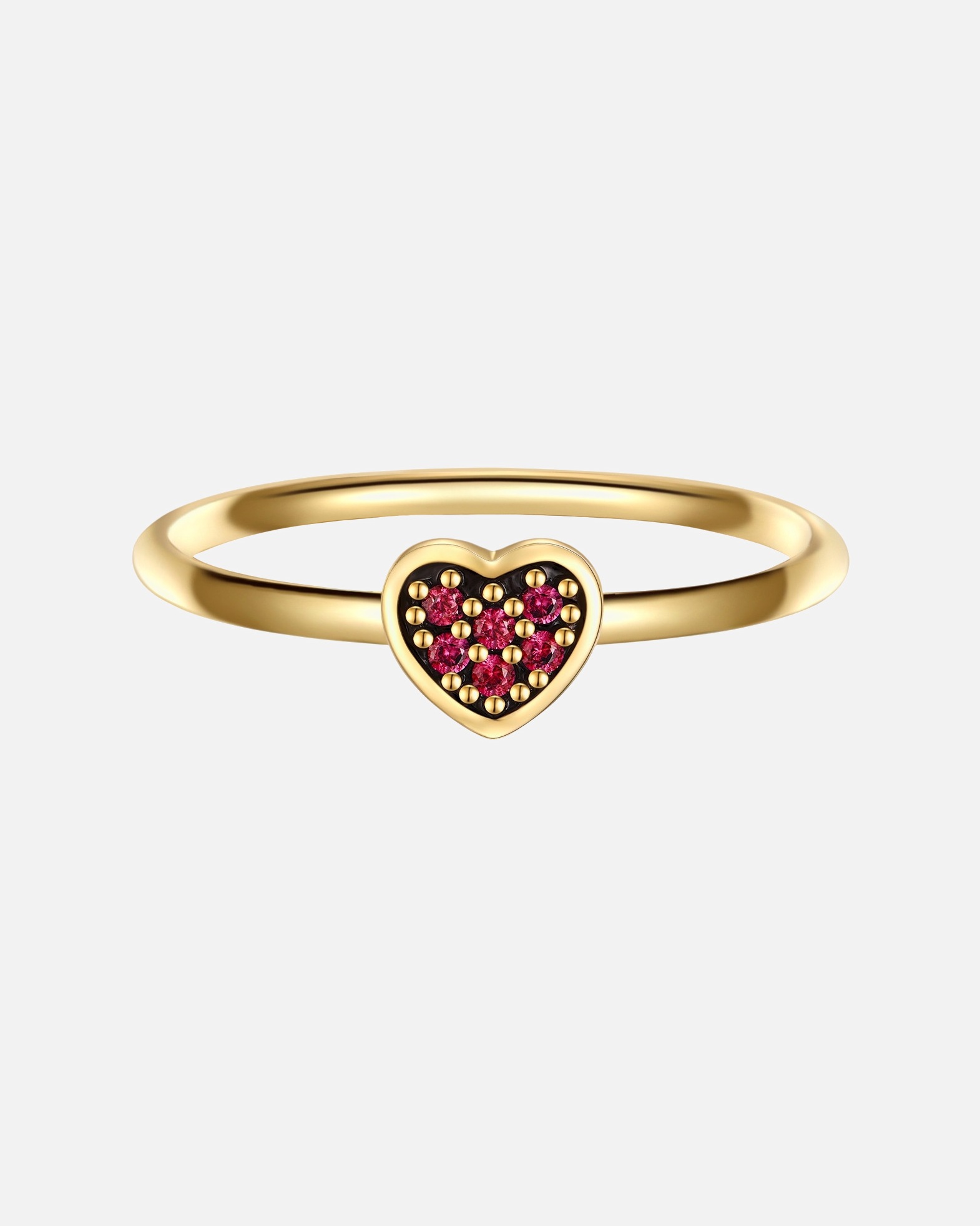 Ring für Weiblich Glanzstücke München Ring Sterling Silber gelbgold Zirkonia rot 48