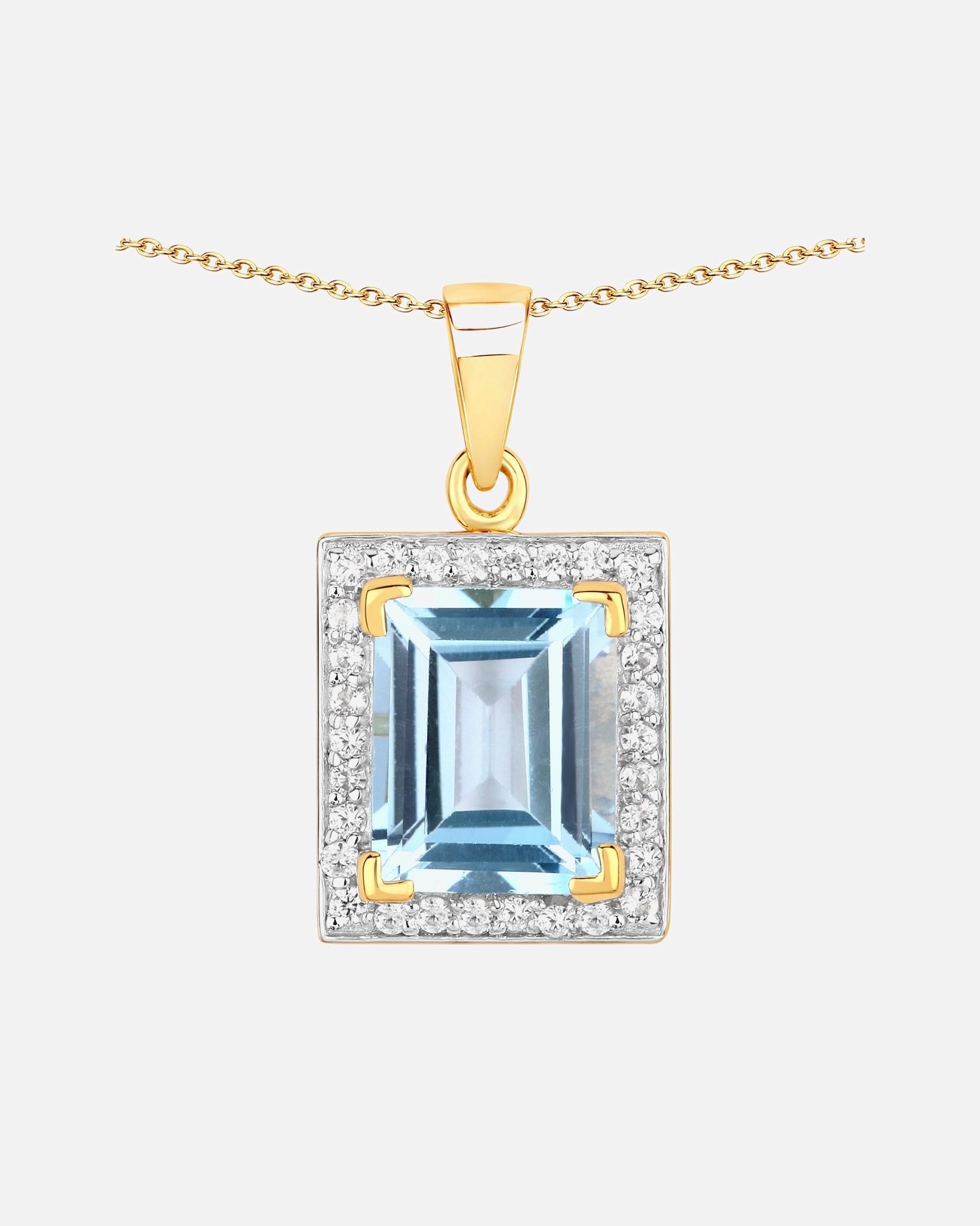 Halskette für Weiblich Rafaela Donata Kette Sterling Silber Blautopas in Gelbgold Blue