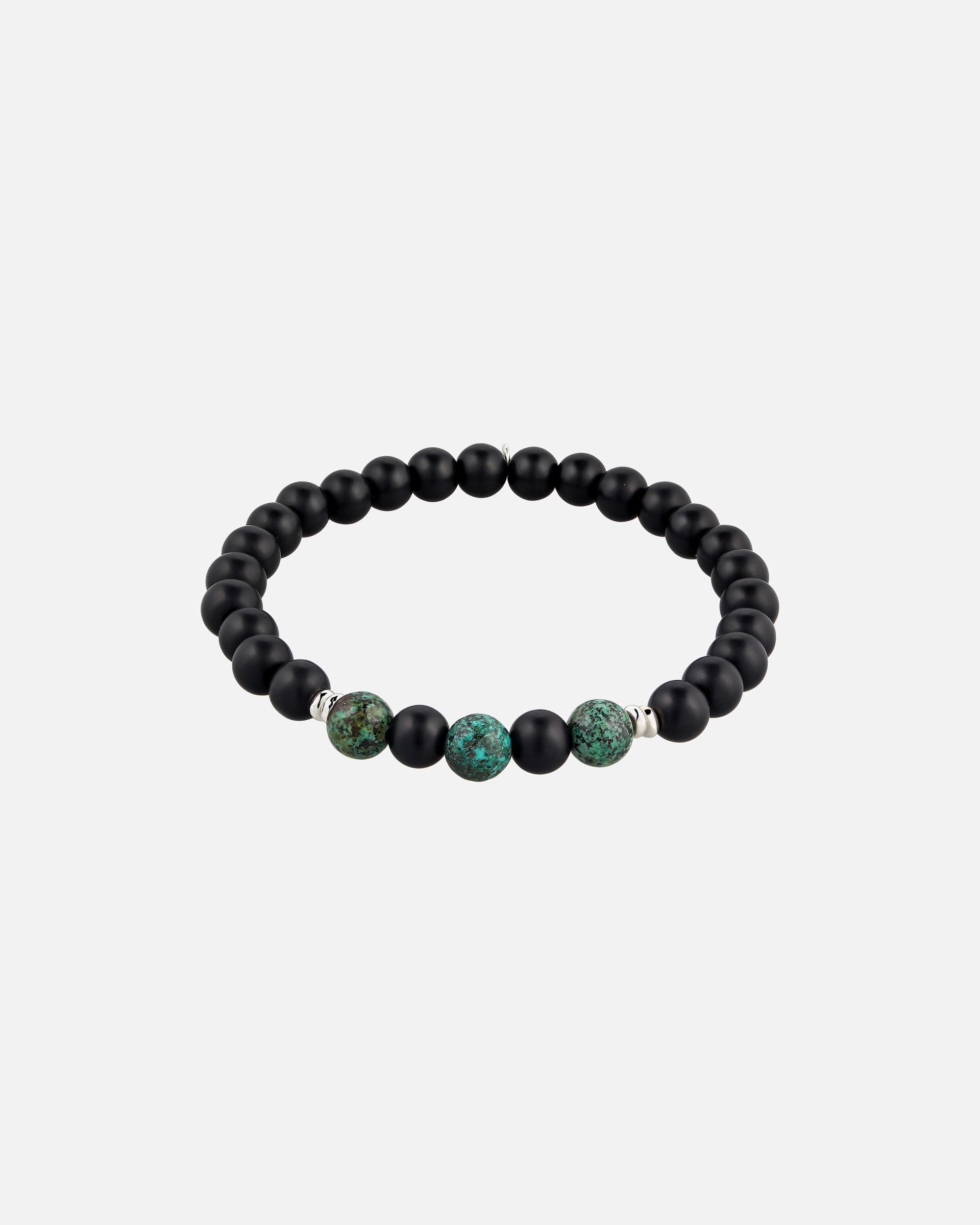 Armband für Männlich KUZZOI Herren Onyx Schwarz Türkis Grünlich-Braun 925 Sterling Silber 21