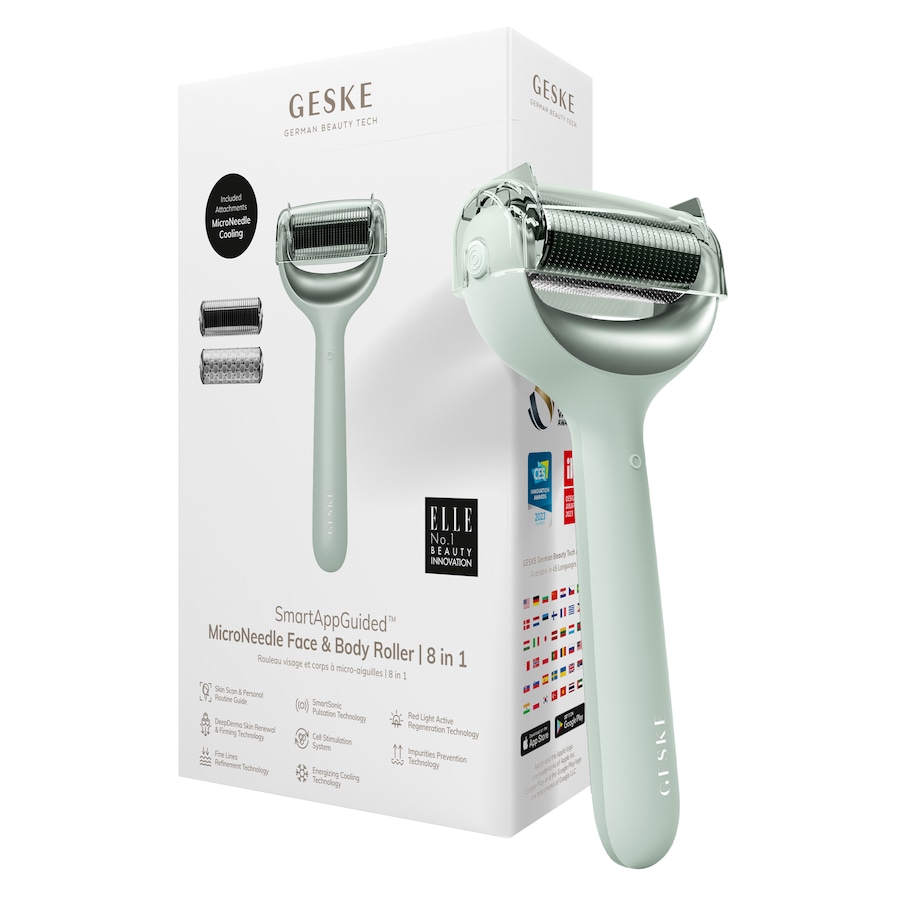 Geske SmartAppGuided MicroNeedle Face & Body Roller | 8 in 1 Green
