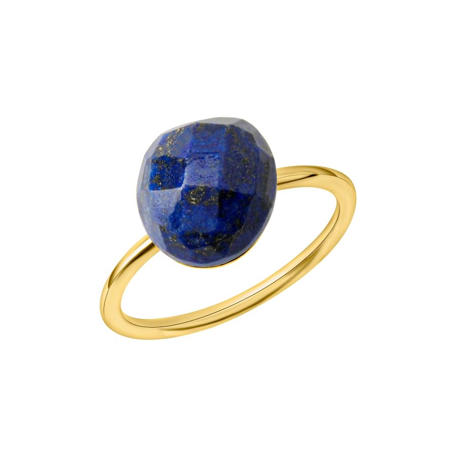 Celesta Ring 925 Silber vergoldet Lapislazuli 925/- Sterling blau 060 (19,1) Weiss Damen
