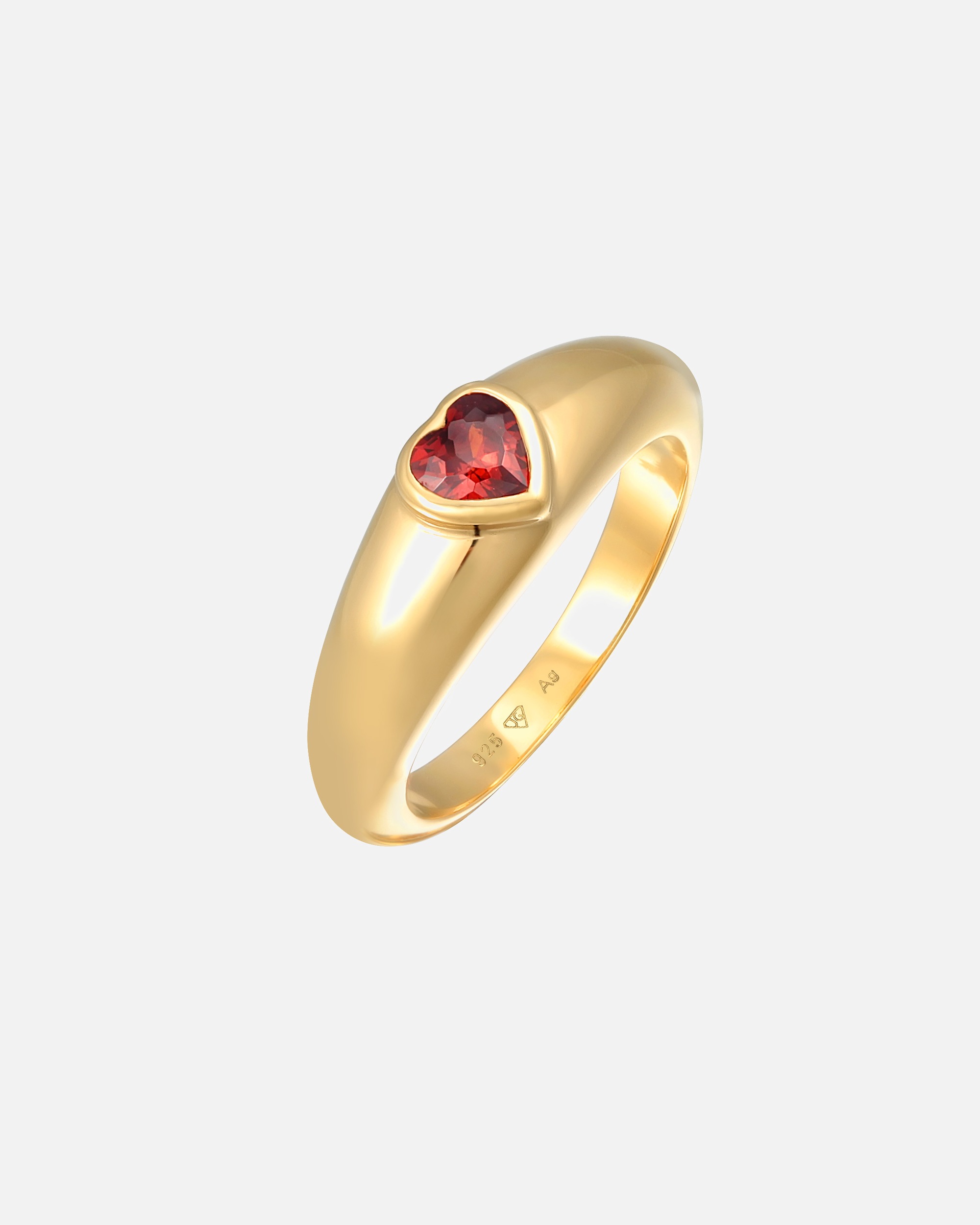 Ring für Weiblich Elli Zirkonia Herz Bandring Liebe 925 Silber vergoldet 46