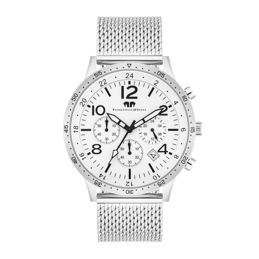 Rhodenwald & Söhne Chronograph Flight Captain in Silber Edelstahl 43,8 mm Herren