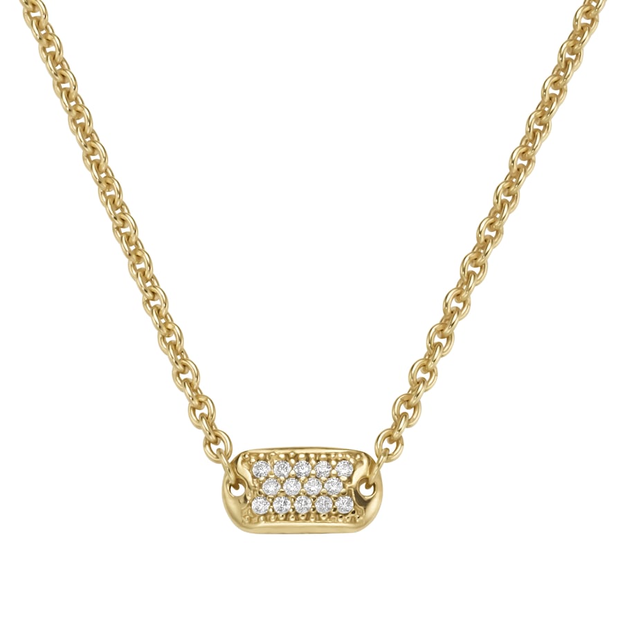 Smart Jewel Collier Mittelteil rechteckig mit Zirkonia, Silber 925 Gold