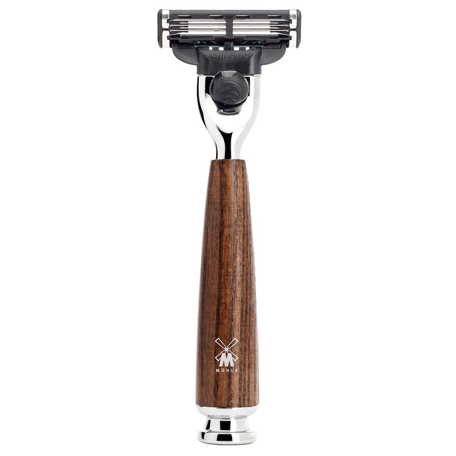 Mühle RYTMO 3-Klingen-Rasierer, Gillette Mach3 , Griffmaterial Esche gedämpft Herren