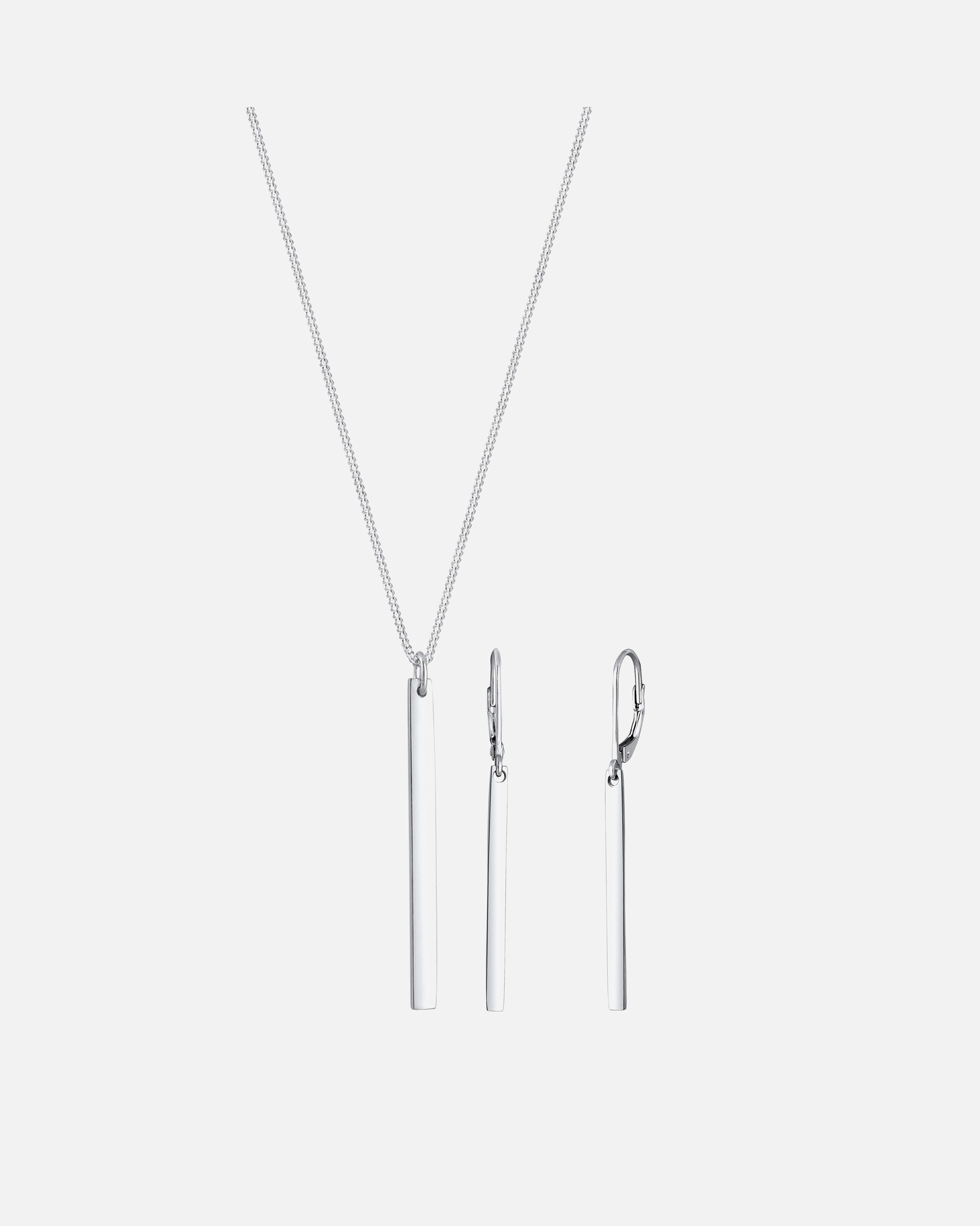 Schmuckset für Weiblich Elli Stab Anhänger 925 Sterling Silber silberfarben