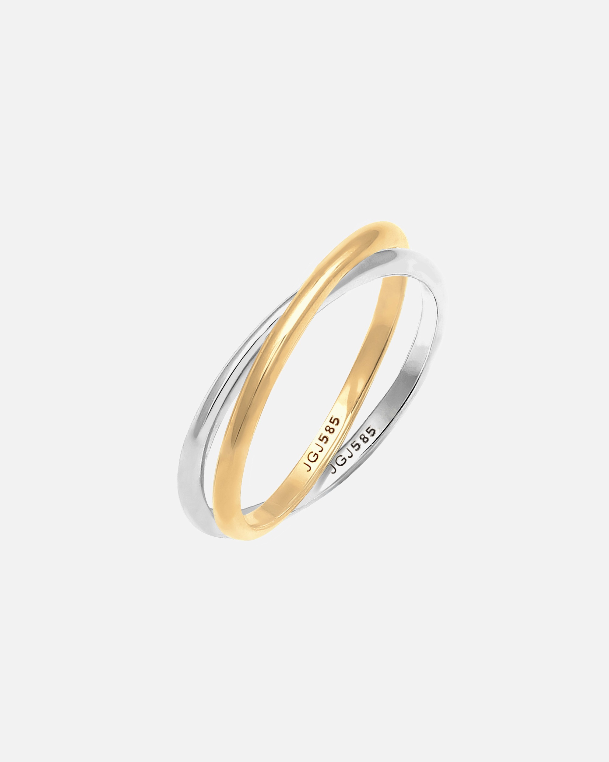 Ring für Weiblich Elli PREMIUM Wickelring Bi-Color Zeitlos 585 Gelbgold Weißgold 56