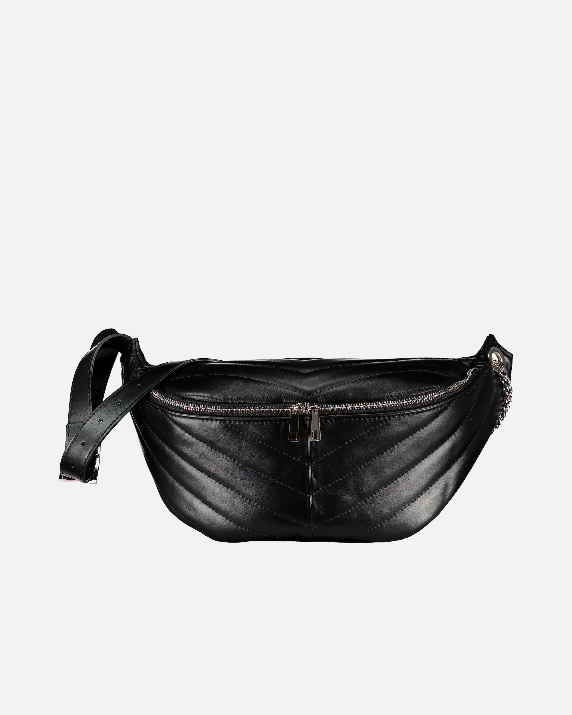 Bauchtasche für Weiblich Hausfelder Manufaktur Gürteltasche Schwarz Silberfittings