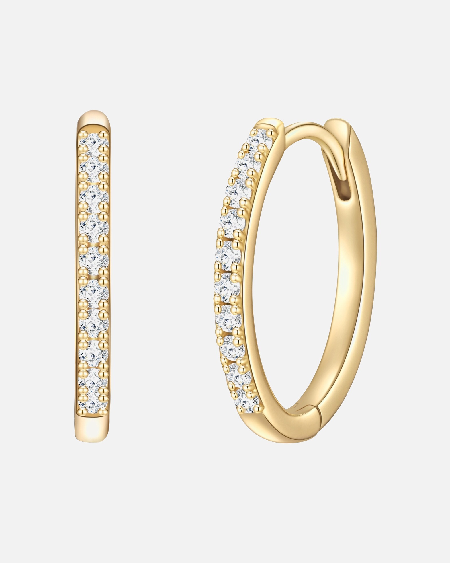 Creolen für Weiblich Glanzstücke München Creolen aus Sterling Silber in gelbgold mit Zirkonia 19,4 mm