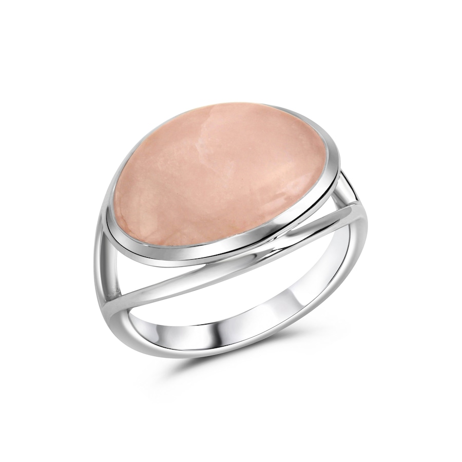 Celesta Ring 925/- Sterling Silber Rosenquarz rosa 056 (17,8) Weiss Damen
