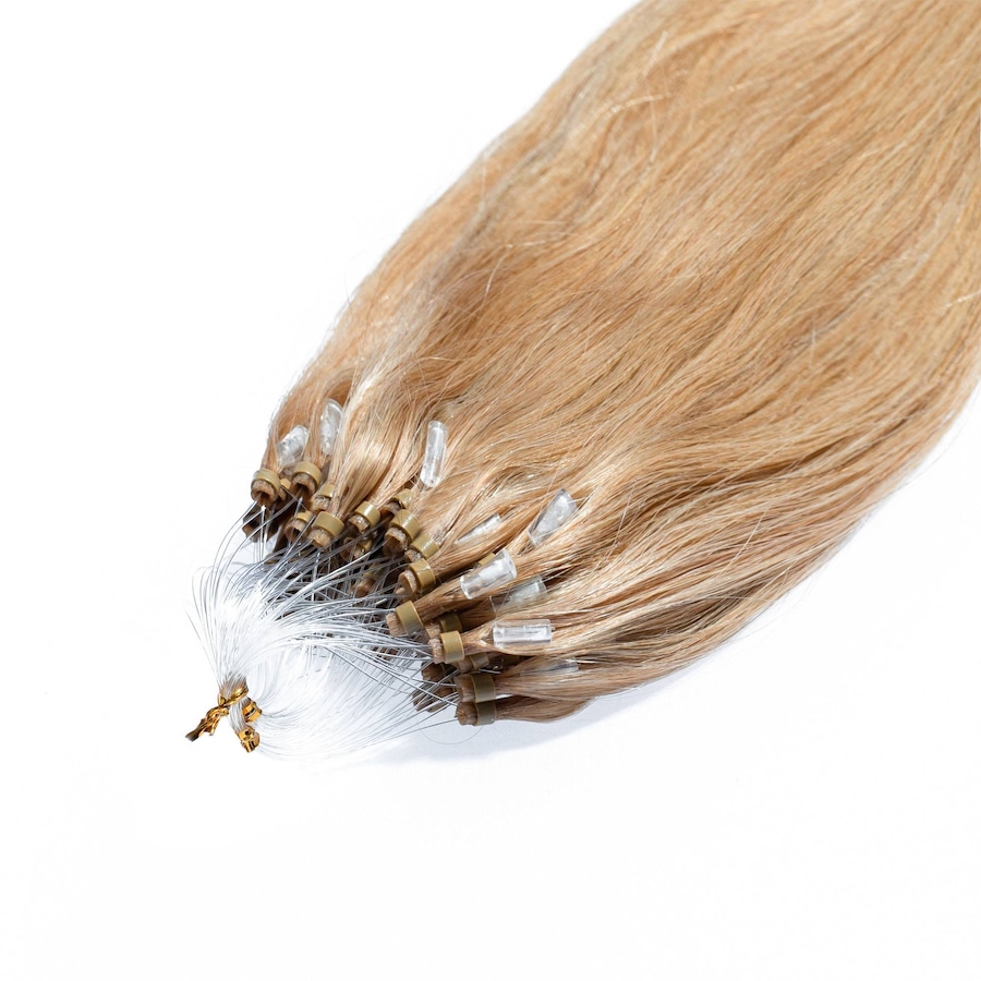 hair2heart Microring Extensions Premium Echthaar #9/31 Lichtblond Gold-Asch 0,8g 50cm Hellbraun Damen
