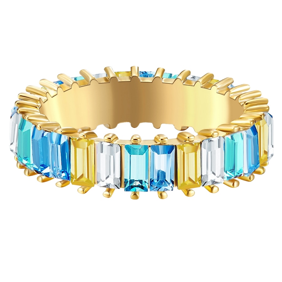 Yokoamii Ring Metall-Legierung Glaskristall in Gelbgold 58 Damen