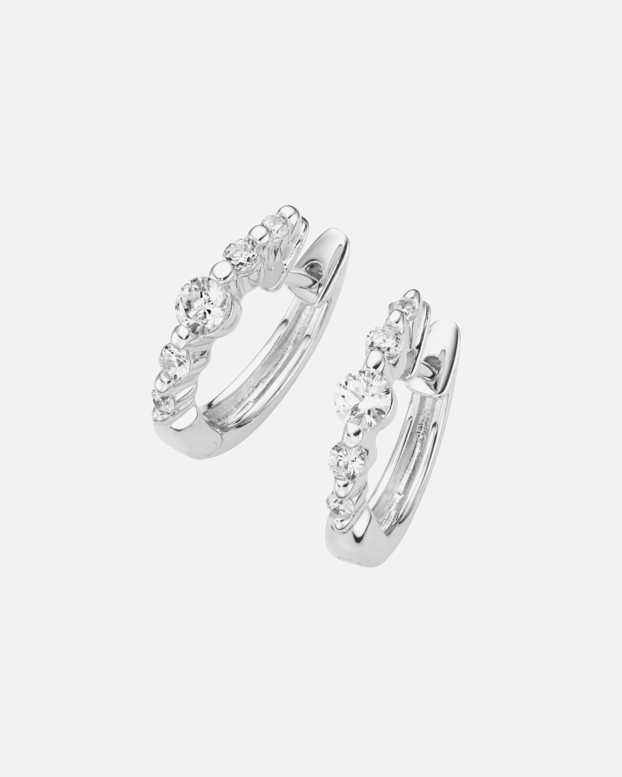 Creolen für Weiblich Smart Jewel Creolen Zirkonia Steine, Silber 925 Onesize