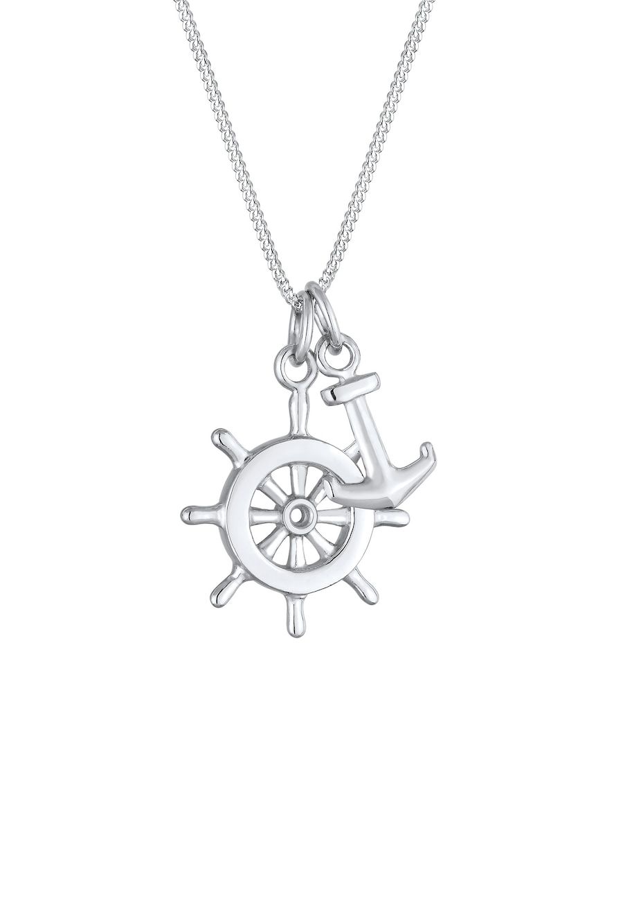 Elli Halskette Steuerrad Anker Anhänger Maritim See 925 Silber 45 Damen