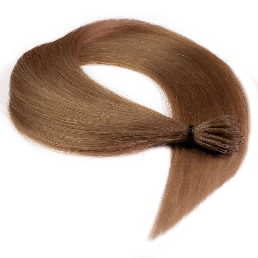 hair2heart Nanoring Extensions Premium Echthaar #8/1 Hellblond Asch 0,8g 40cm Braun Damen
