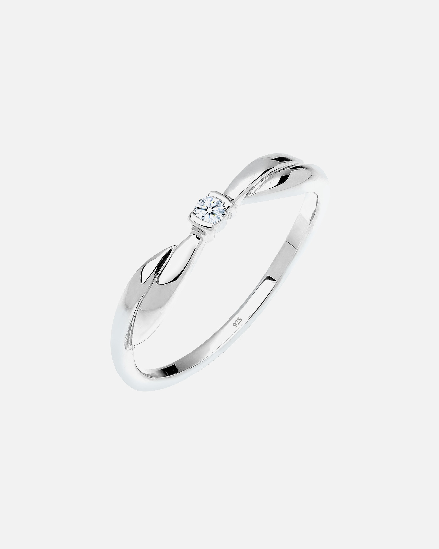 Ring für Weiblich Elli DIAMONDS Schleife Verlobung Diamant 0.03 ct. 925 Silber 54