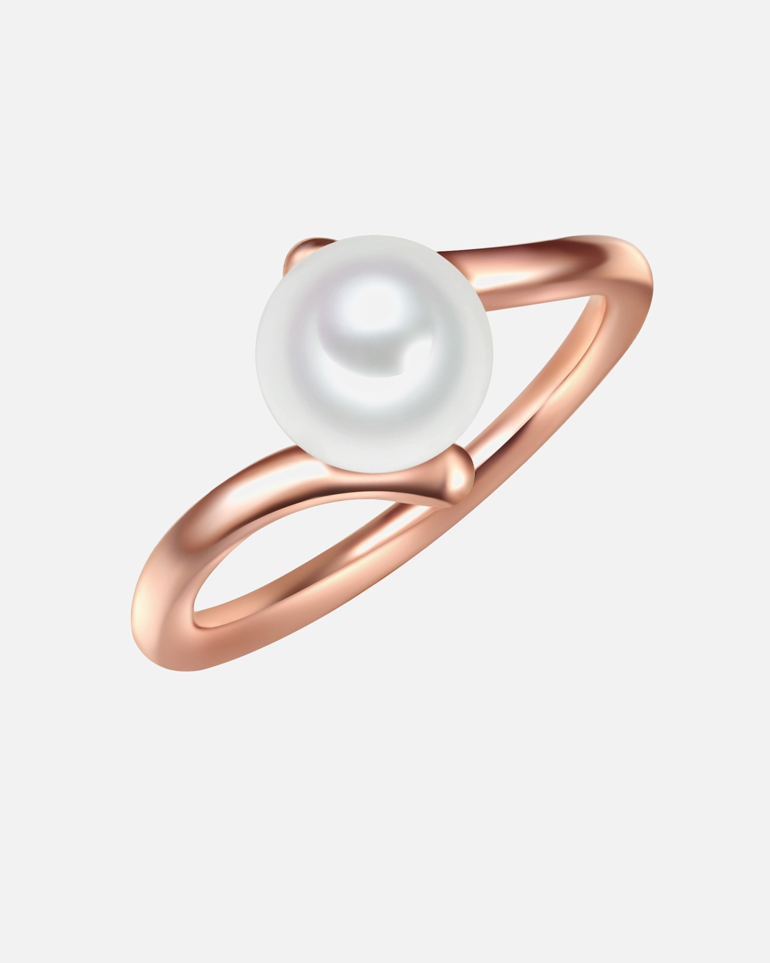 Ring für Weiblich Valero Pearls Ring Sterling Silber Süßwasser-Zuchtperle in Roségold 50