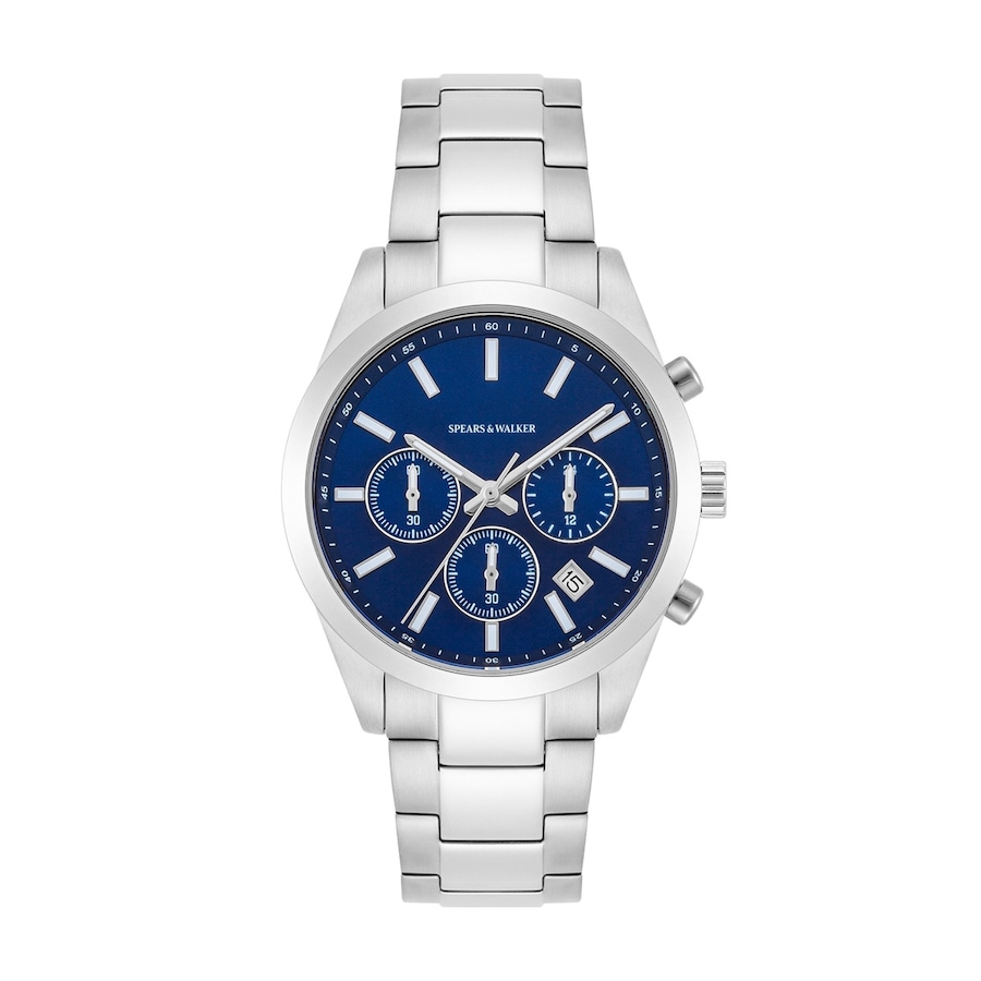 Spears & Walker Armband-Uhr aus Edelstahl in silber 40,0 mm Herren