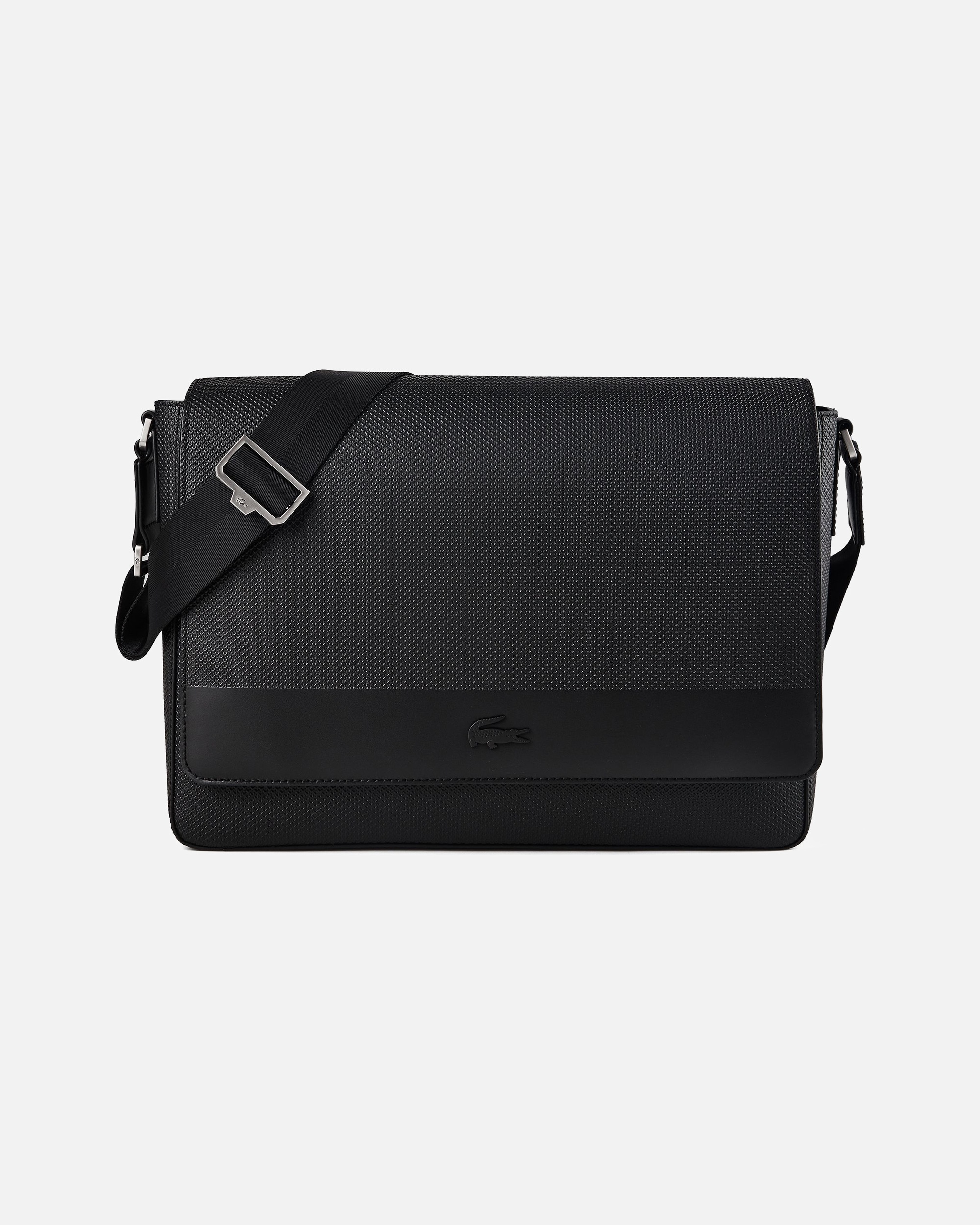 Laptoptasche für Männlich Lacoste Chantaco Aktentaschen Messenger Leder 35 cm noir