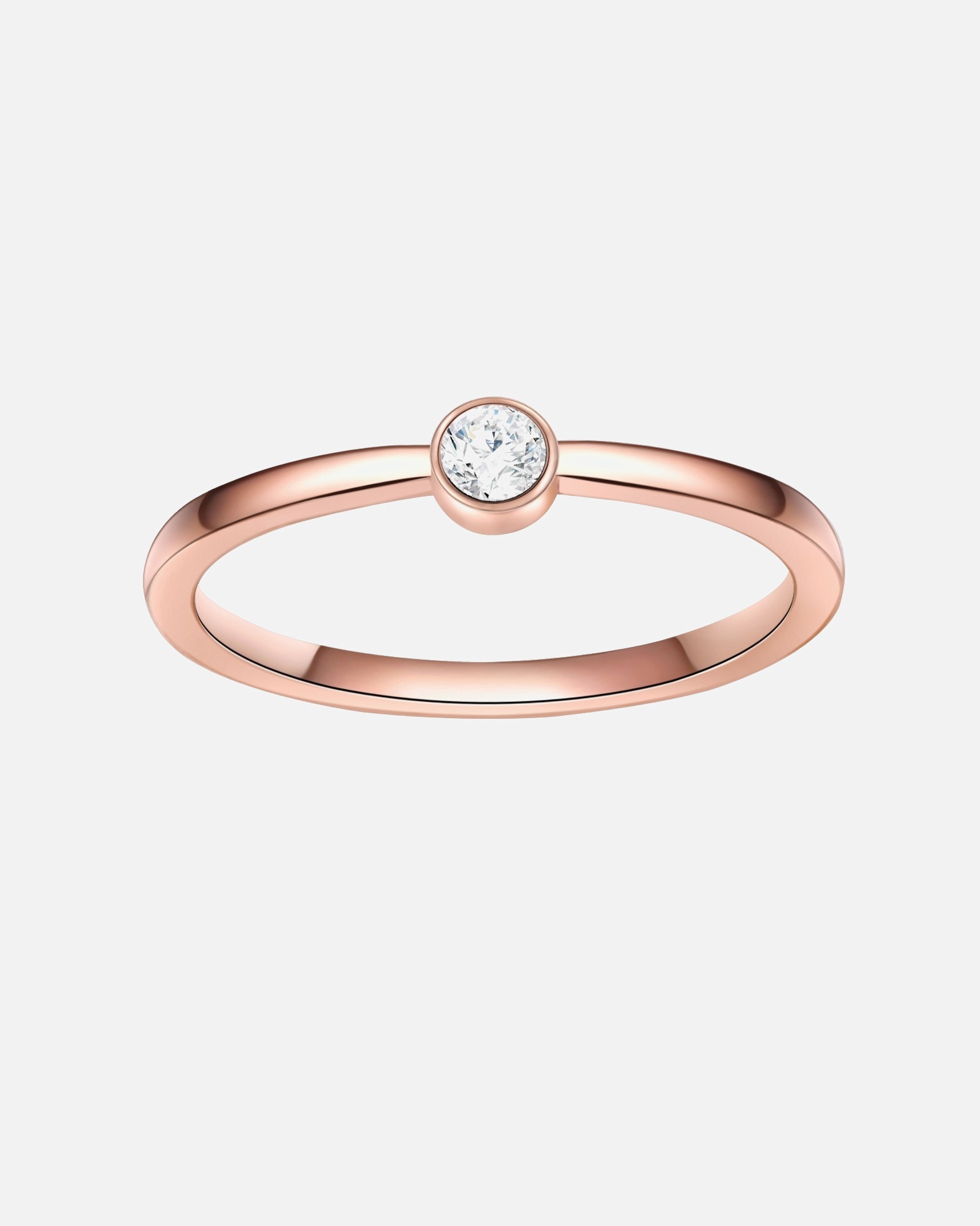 Ring für Weiblich Eastside Ring Edelstahl Zirkonia in Roségold 52