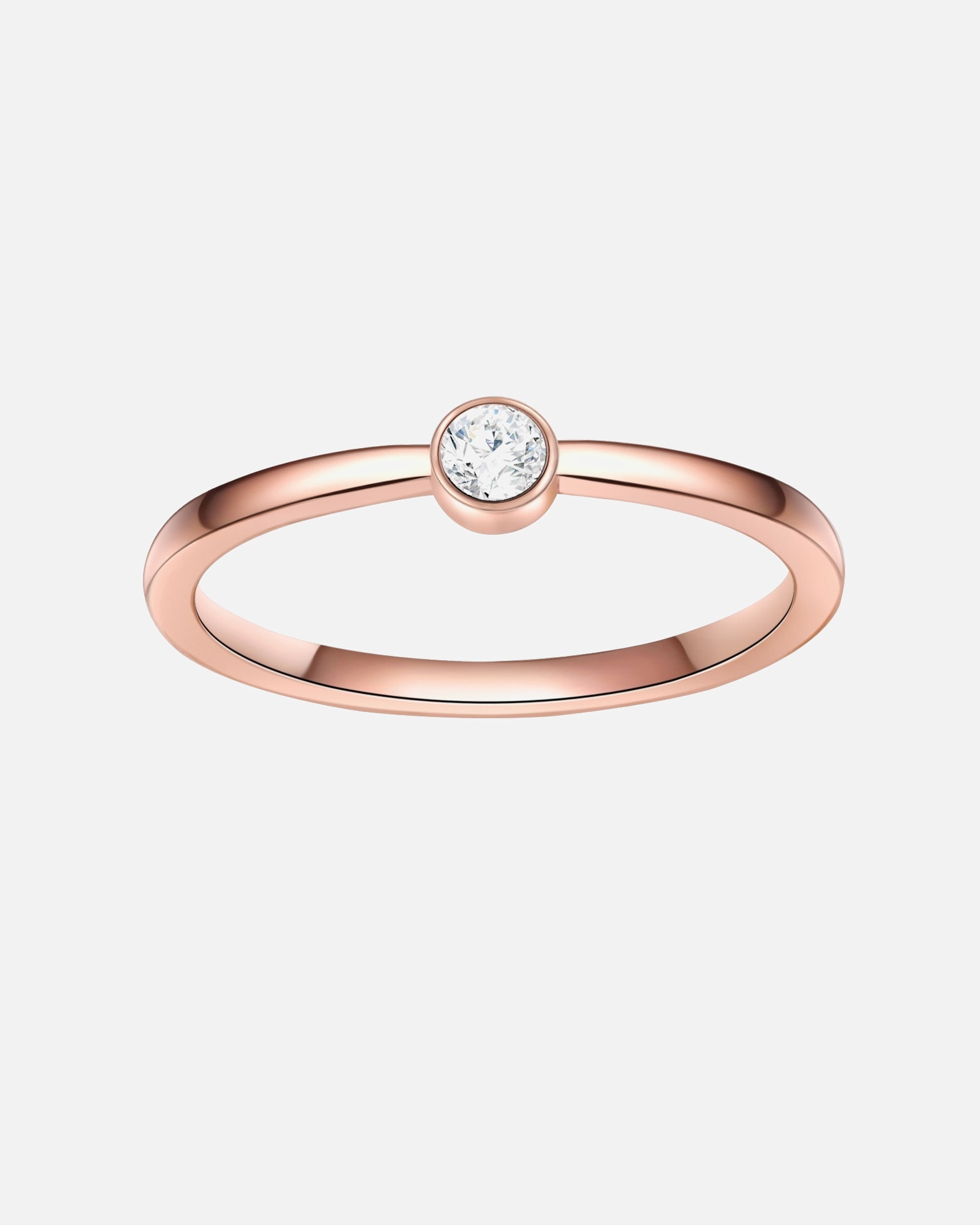 Ring für Weiblich Eastside Ring Edelstahl Zirkonia in Roségold 58