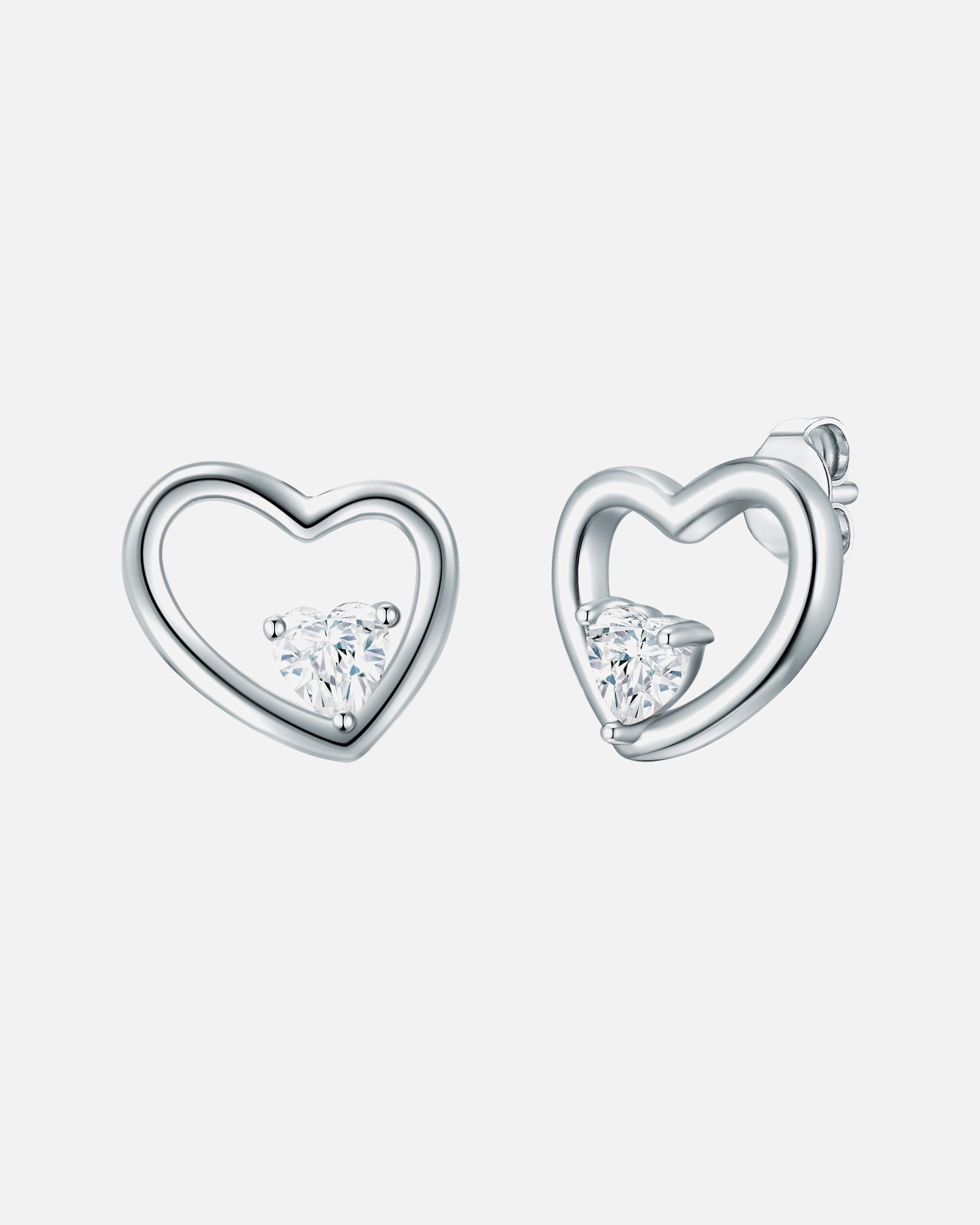 Ohrringe für Weiblich Lulu & Jane Ohrstecker Metall-Legierung verziert mit Kristallen von Swarovski® in Silber 10,7 mm