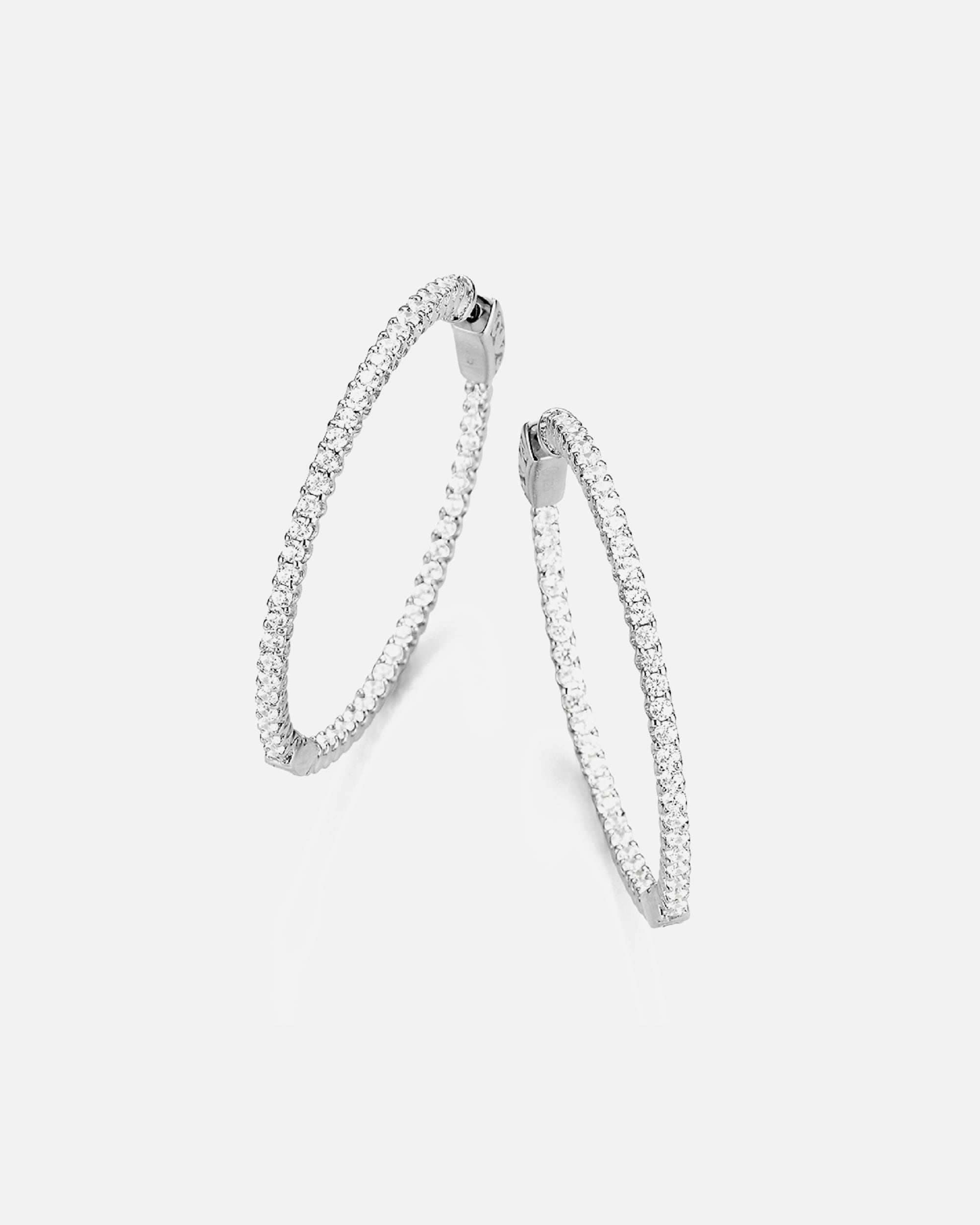 Creolen für Weiblich Giorgio Martello Milano Creolen mit funkelnden Zirkonia Steinen, Silber 925 ca. Ø 4cm