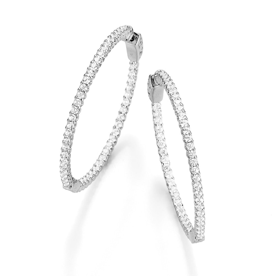 Giorgio Martello Milano Creolen mit funkelnden Zirkonia Steinen, Silber 925 ca. Ø 4cm Damen