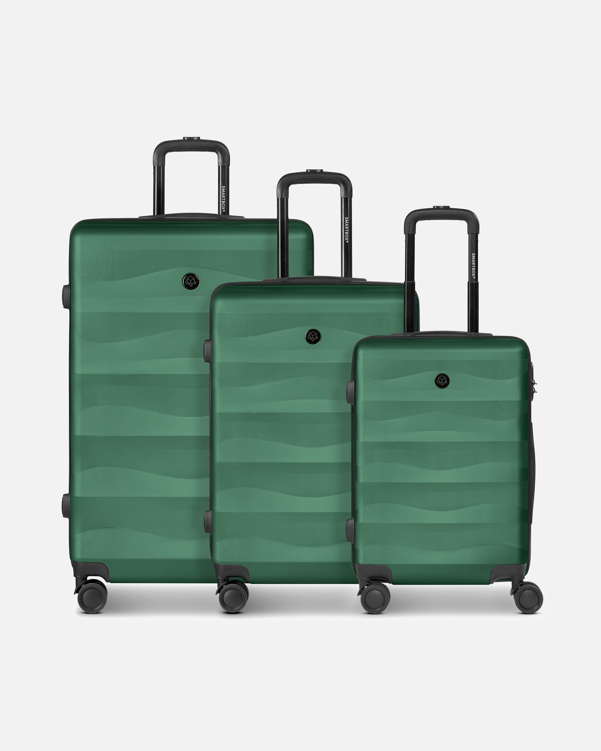 Koffer für Männlich Smartbox Default Brand Line Edition 03 4 Rollen Kofferset 3-teilig dark-green