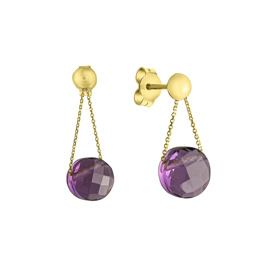 Celesta Ohrring 375/- Gold Amethyst lila gelb vergoldet Weiss Damen