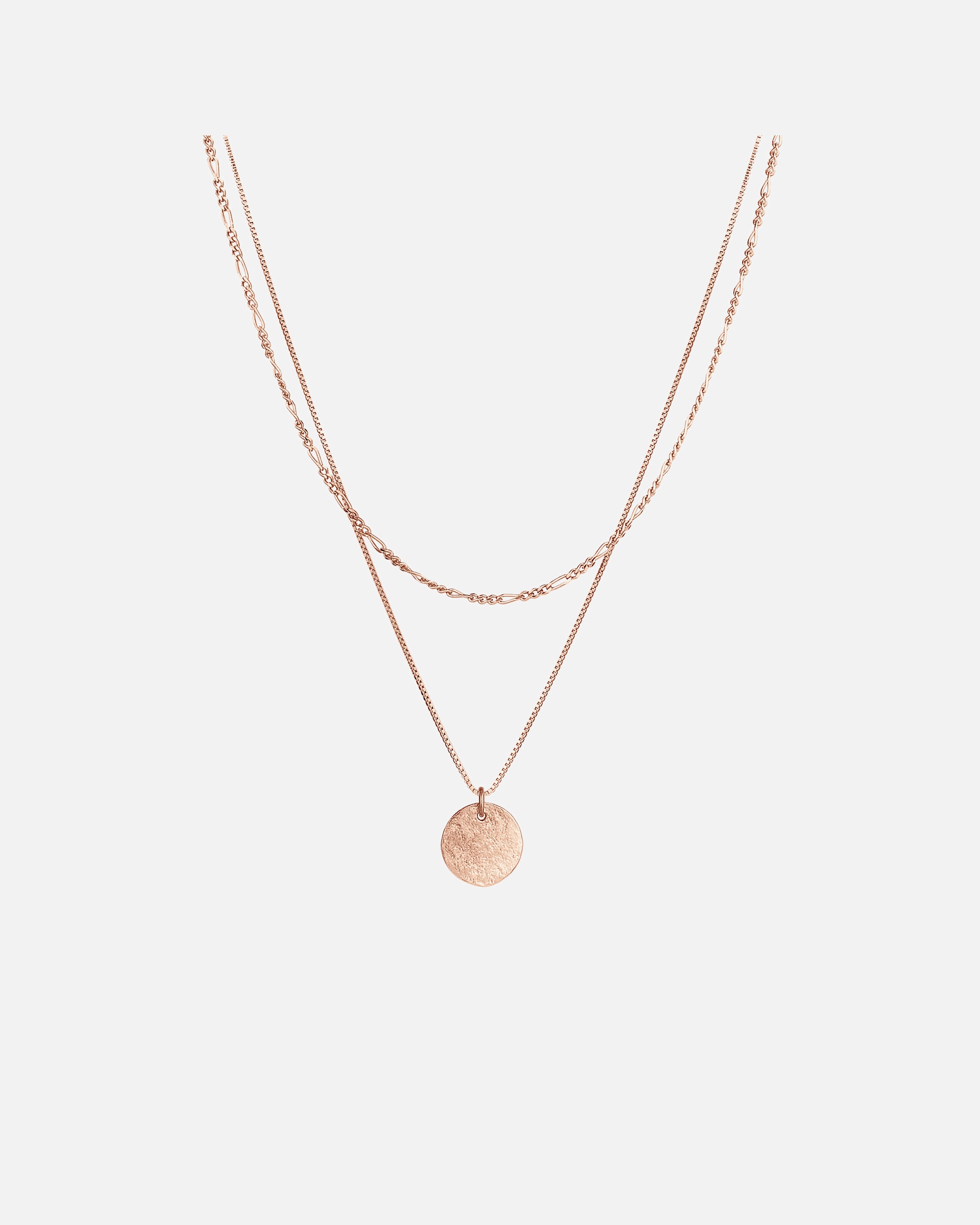 Halskette für Weiblich Elli Layer Plättchen Figaro Boho 2-lagig 925 Silber 40