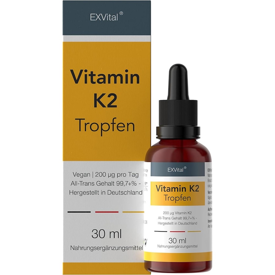 EXVital Vitamin K2 Tropfen - Menaquinon MK-7 all-trans-Vitamin hochdosiert 30 ml