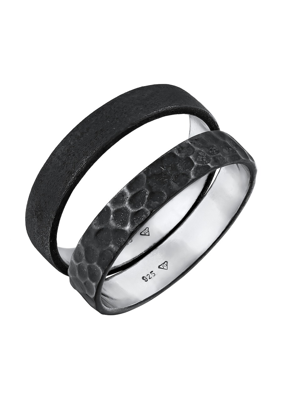 KUZZOI Set Unisex Basic Gehämmert 925 Silber 64 Herren