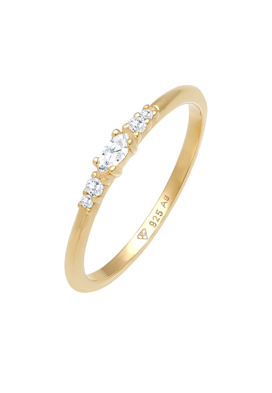 Elli Zirkonia Marquise Elegant Verlobung 925 Silber 52 Damen