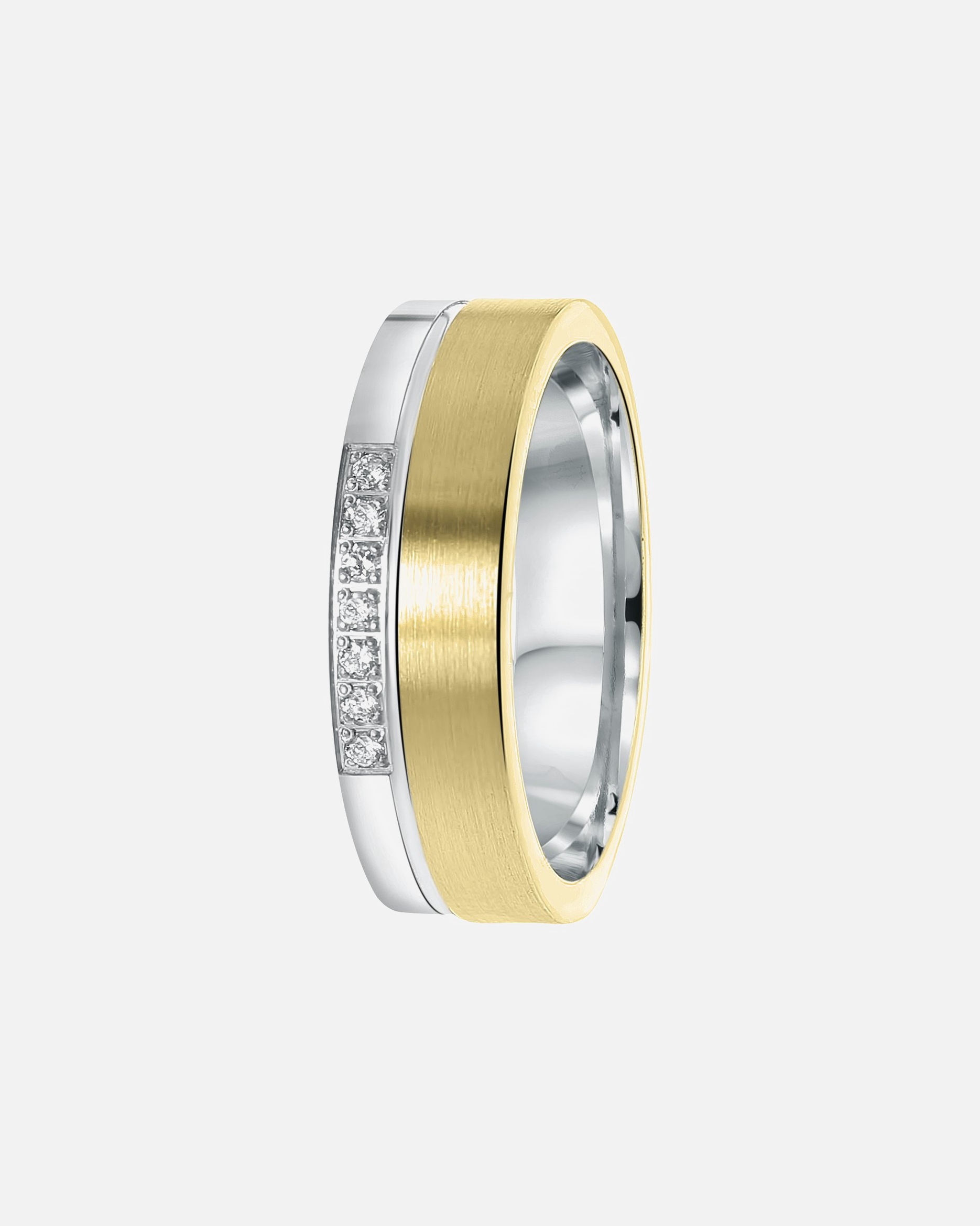 Ring für Weiblich Lucardi Ringe 'Benidorm' 925 Silber - silbern-goldfarbig 52mm