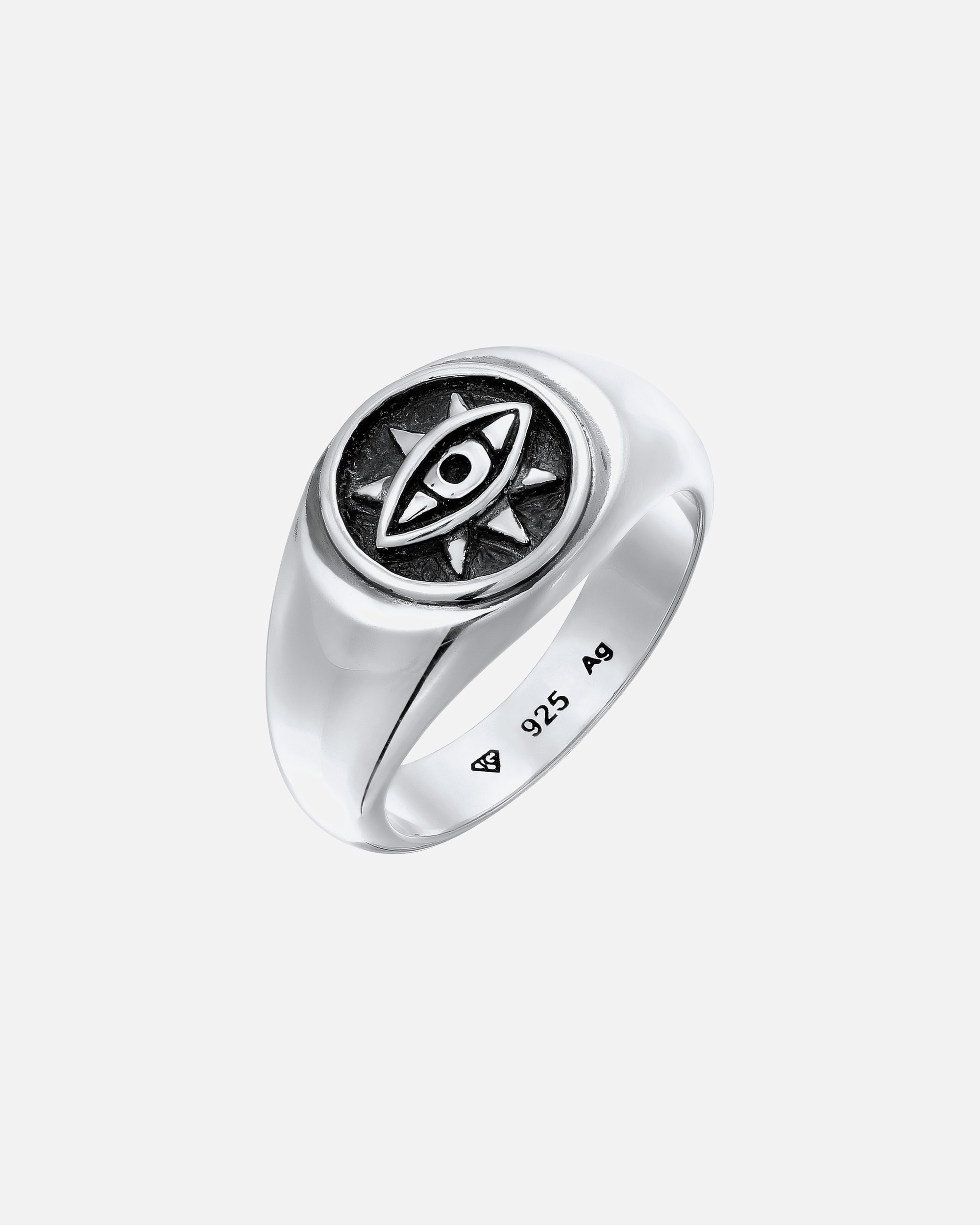 Ring für Männlich KUZZOI Evil Eye Siegelring 925 Sterling Silber 62