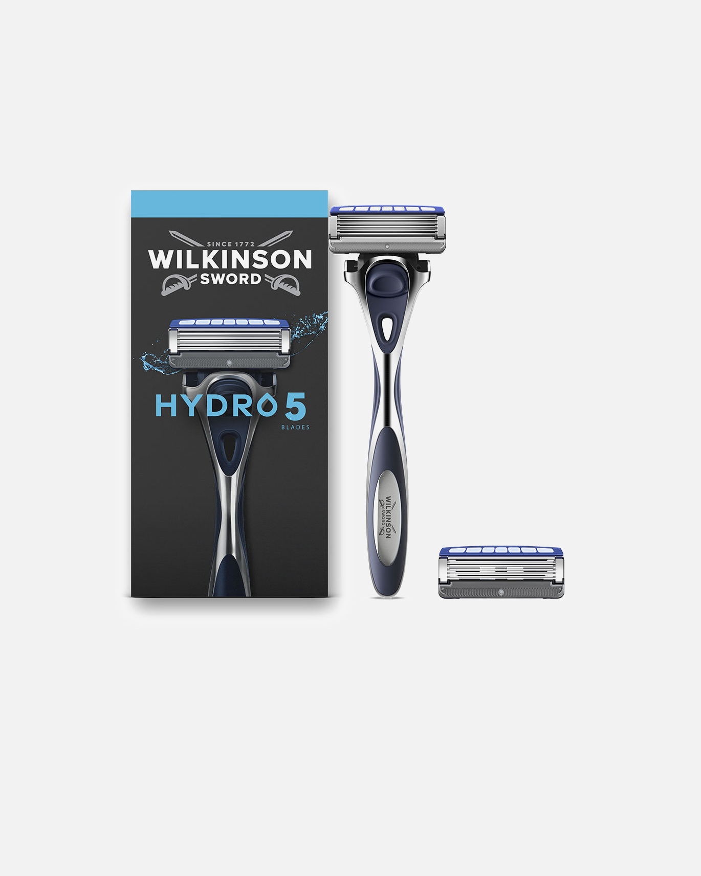 Rasierer für Männlich Wilkinson HYDRO 5 Maschine + 2 Ersatzteile 1 Stück