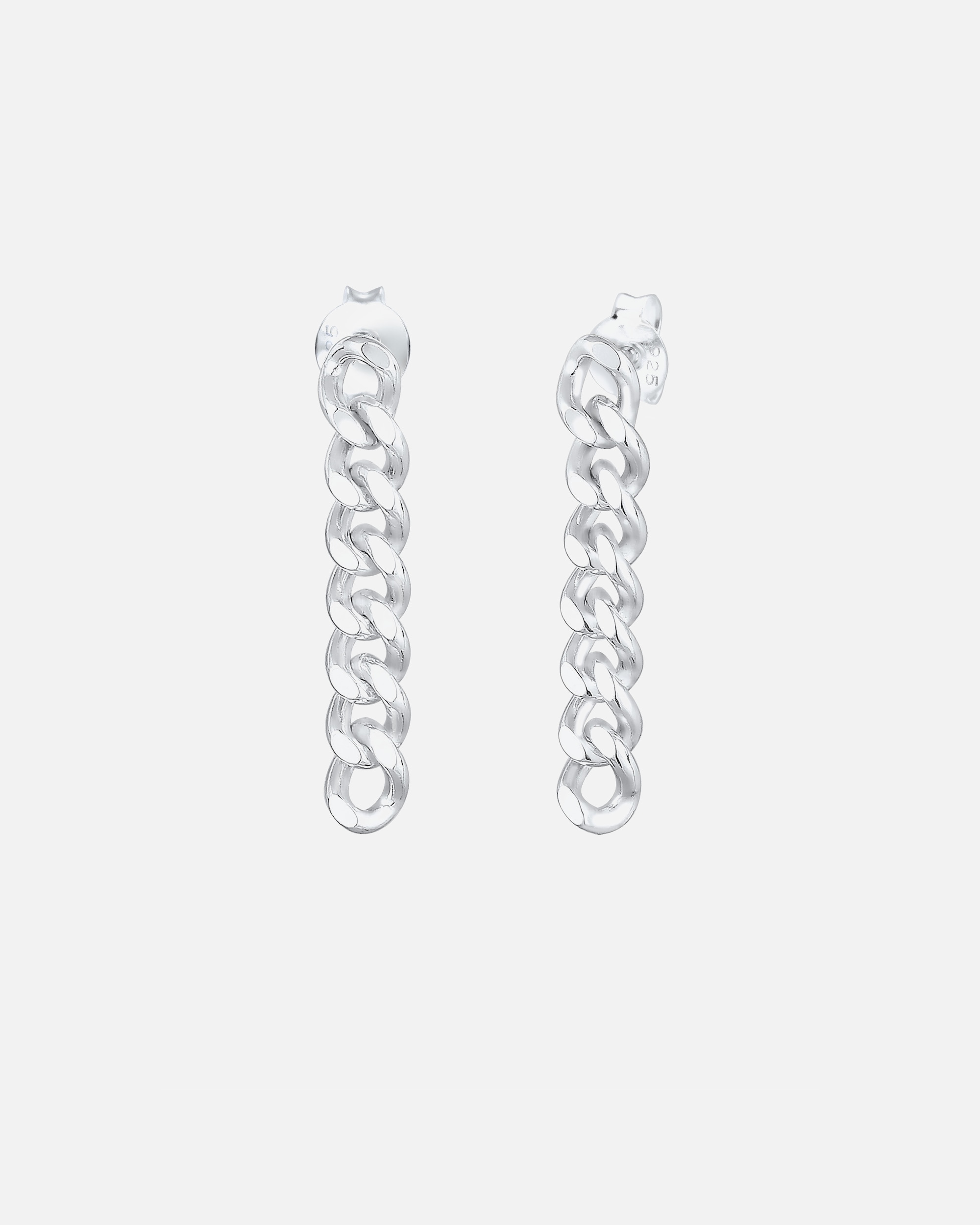 Ohrringe für Weiblich Elli Hänger Panzerkette Trend Blogger Cool 925 Silber silberfarben