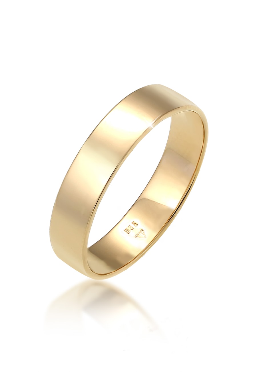 Elli PREMIUM Bandring Trauring Basic Hochzeit Paar 585 Gelbgold 52 Damen