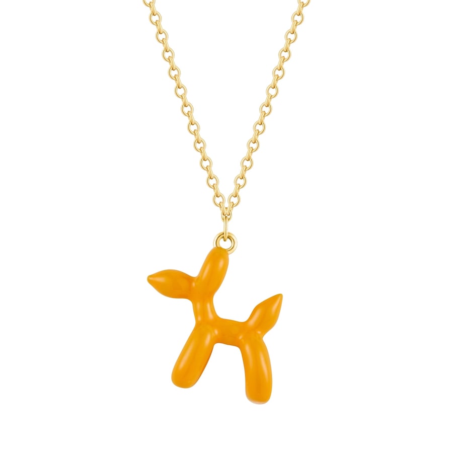 Glanzstücke München Halskette Ballon-Hund aus Sterling Silber in Gelbgold 40,0 cm Basiskette + 5,0 Verlängerung Damen