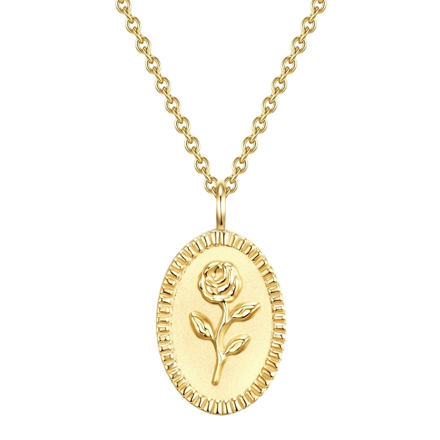 Glanzstücke München Halskette Blume aus Sterling Silber in gelbgold 45,0 cm Basiskette + 5,0 Verlängerung Damen