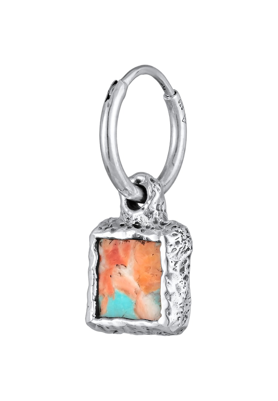 Haze & Glory Creole Single Türkis Kupfer Edelstein Vintage 925 Silber OneSize Herren