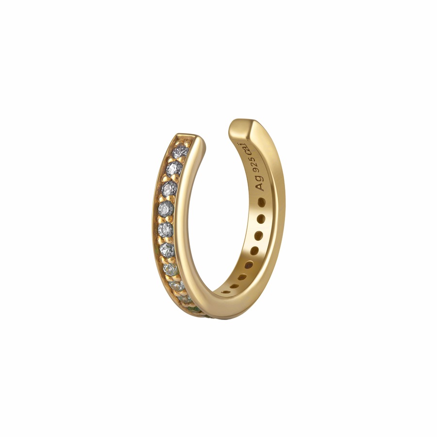 caï Ear Cuff 925/- Sterling Silber Zirkonia weiß gelb vergoldet Damen
