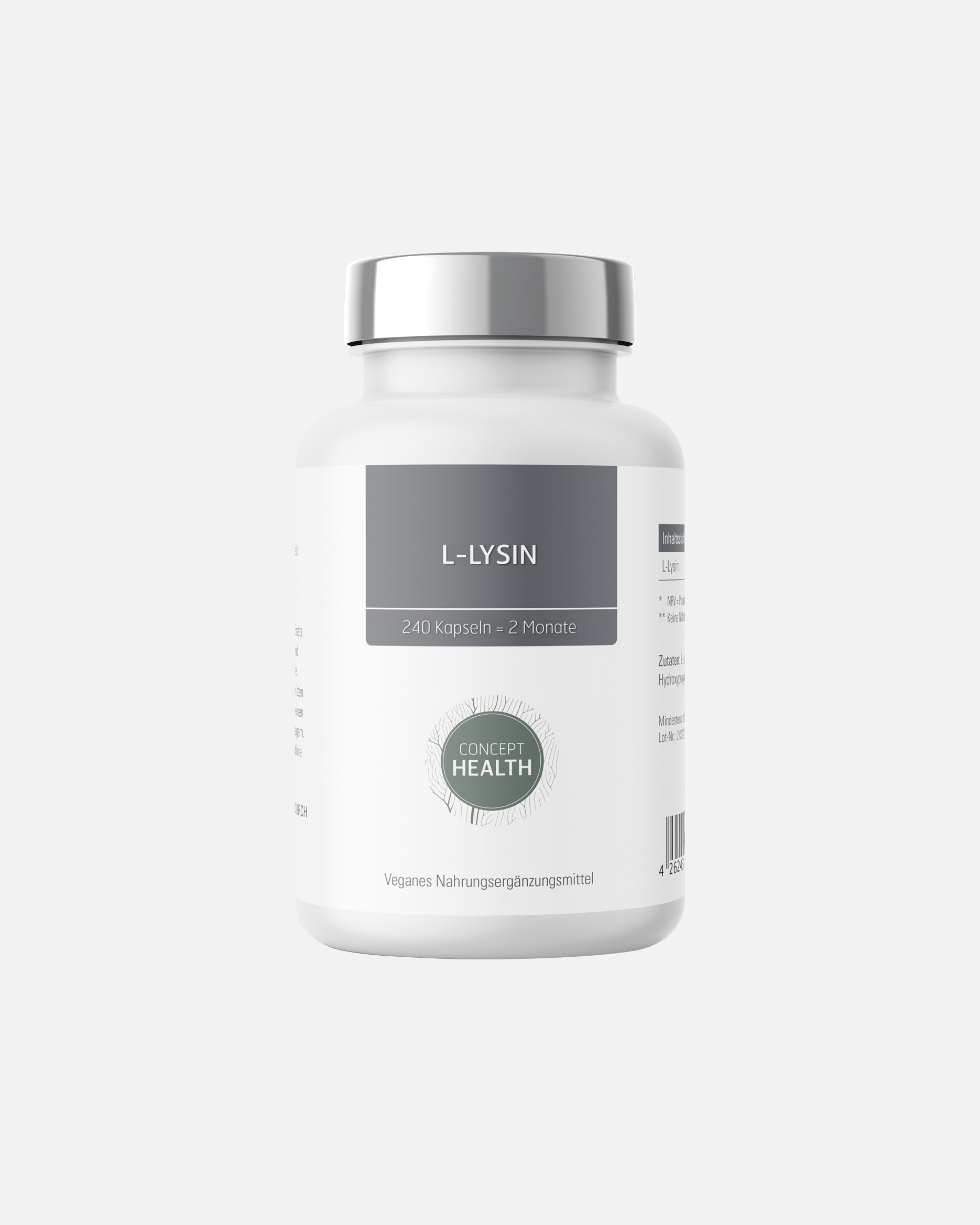 Immunstärkendes Mittel für Unisex CONCEPT HEALTH Default Brand Line L-LYSIN – vegane essentielle Aminosäure in Kapselform 240 Kapseln