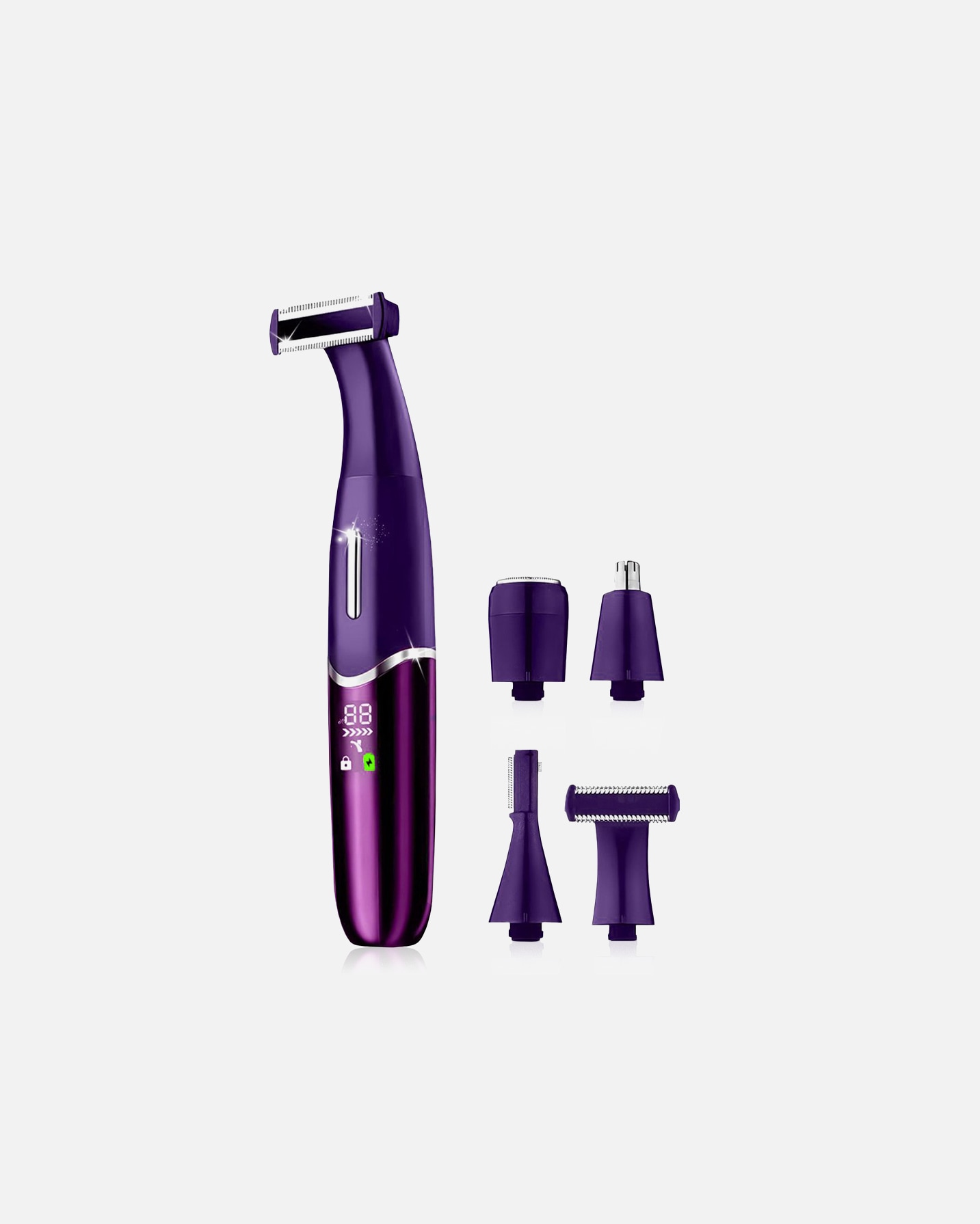 Haarschneider für Unisex Sansbeaute Default Brand Line 4-in-1 Bikini-Trimmer - Augenbrauentrimmer – Elektrisches Haarentfernung Klassisches Lila