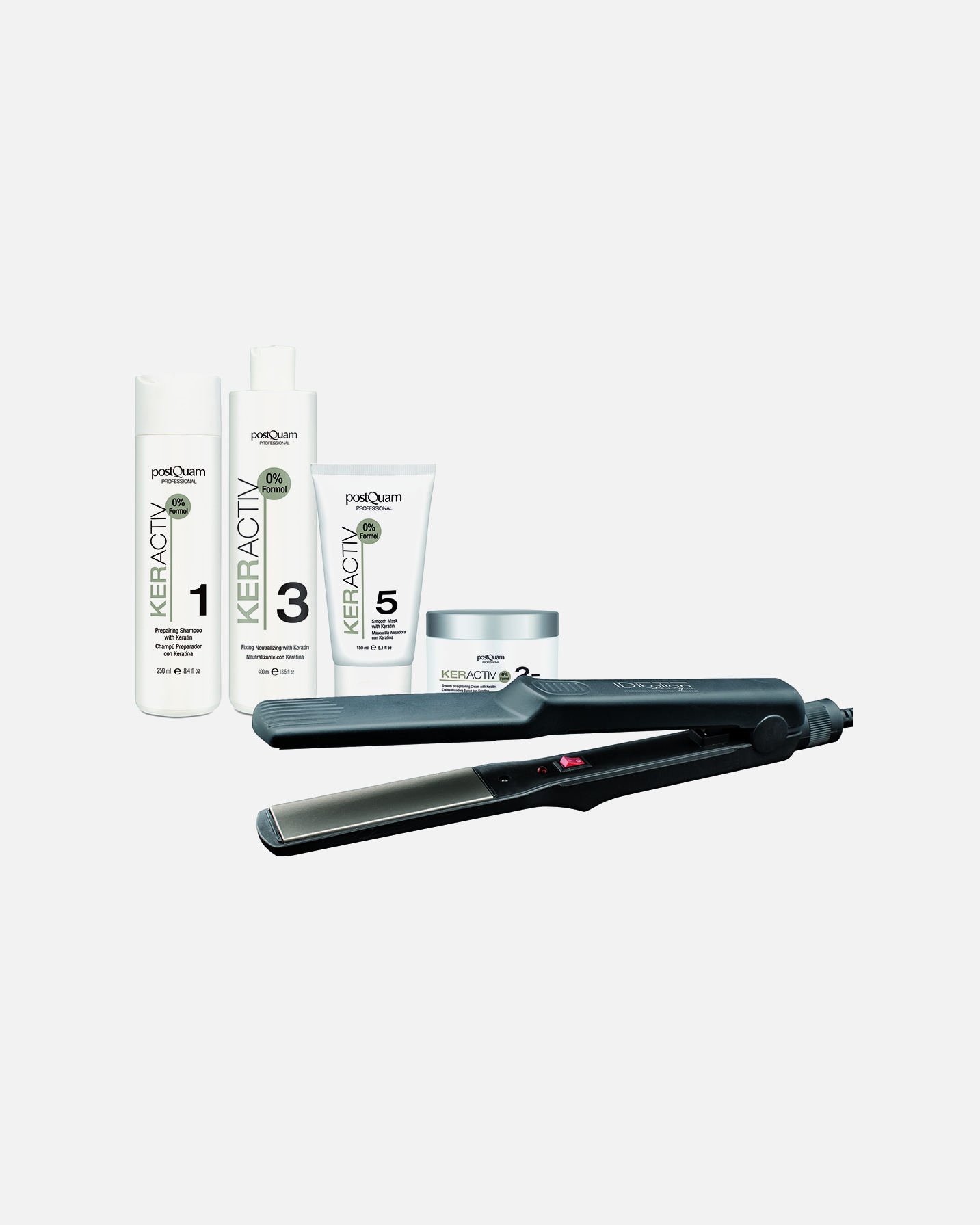 Haarpflegeset für Unisex Postquam Keratin Behandlung + Ceraliss Pro Styler Packung 1 Stück
