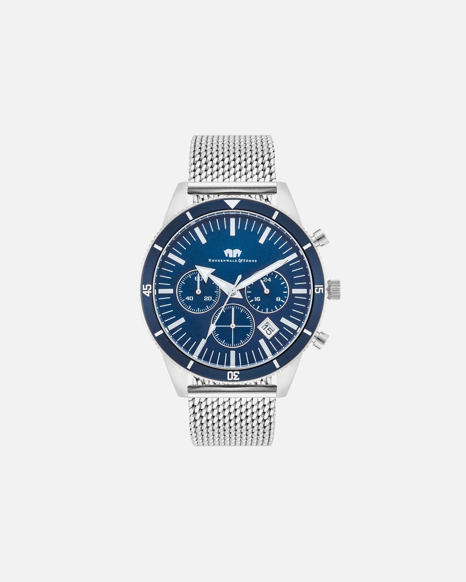 Uhr für Männlich Rhodenwald & Söhne Armband-Uhr Classic aus Edelstahl in silber 42,0 mm