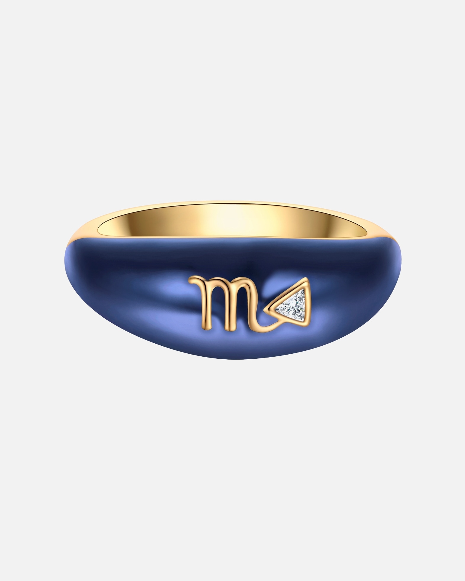 Ring für Weiblich Glanzstücke München Ring Sternzeichen Skorpion aus Sterling Silber in Gelbgold mit Zirkonia 48