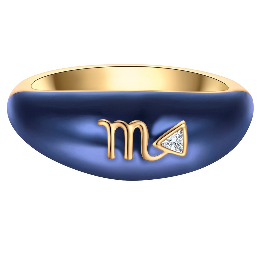 Glanzstücke München Ring Sternzeichen Skorpion aus Sterling Silber in Gelbgold mit Zirkonia 52 Damen