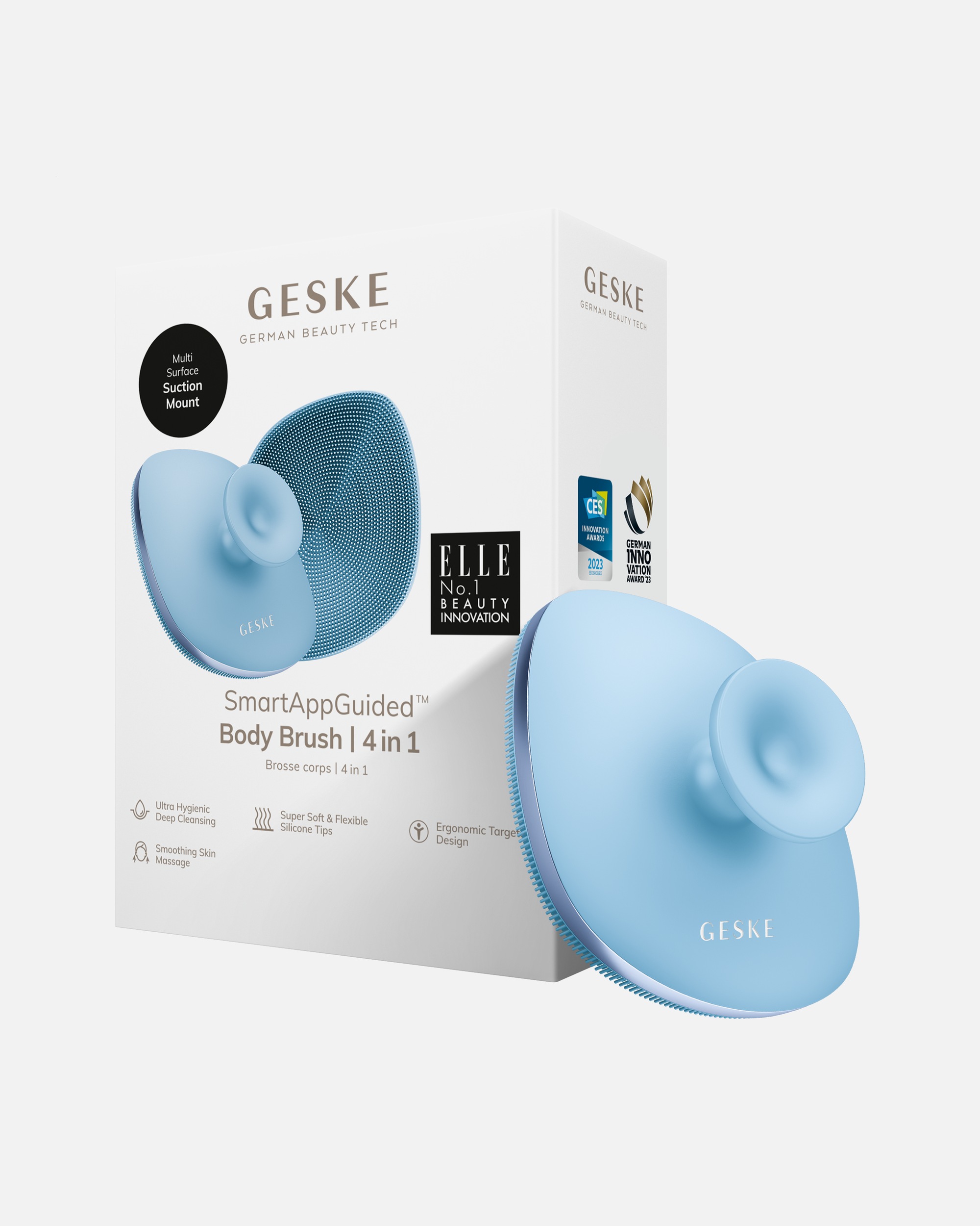 Reinigungsinstrument für Unisex GESKE GESKE Body Brush | 4 in 1 | Design mit Metallring | Reinigungsbürste Aquamarine